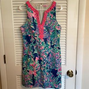Lilly Pulitzer dress with hot pink trim